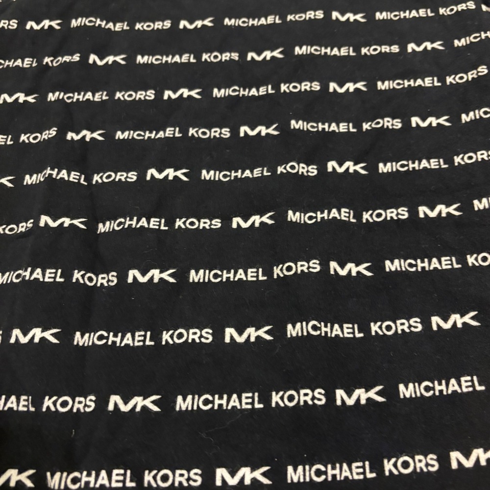 Michael Kors Mens All Over Logo Print T-Shirt Black White Cotton Large L MK Teen - Picture 4 of 4